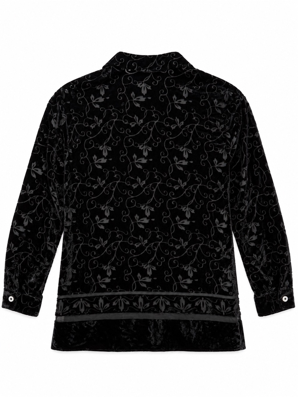 Vintage Valerie Stevens Black Silk Velvet Burnout Blouse Size 6 90s Y2K - Picture 3 of 7